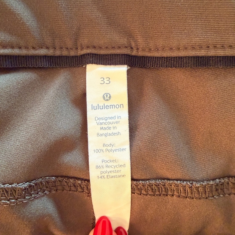 Lululemon 33 Olive Green 5 pocket pants - tailored to 28 length